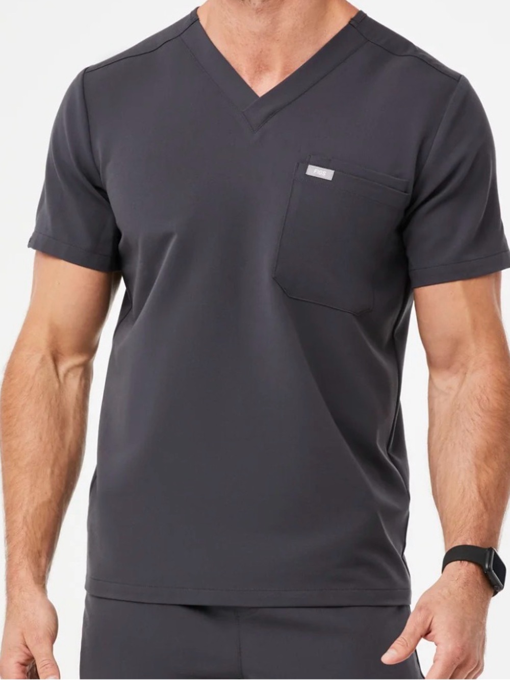 FIGS Men’s Leon Scrub Top - Charcoal - Size Medium